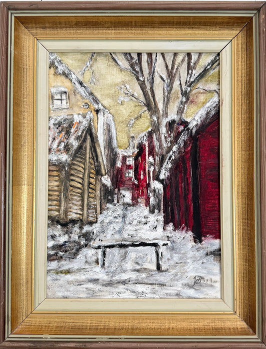 Passage of Frost. Vintage Swedish Abstract Oil Painting.