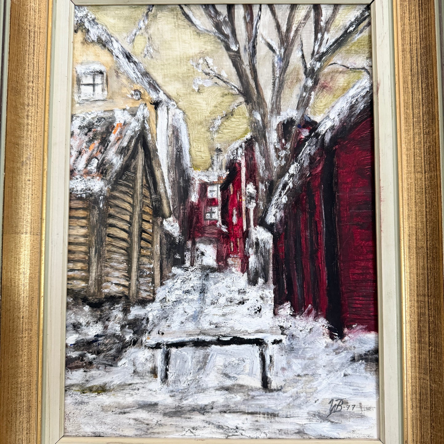 Passage of Frost. Vintage Swedish Abstract Oil Painting.