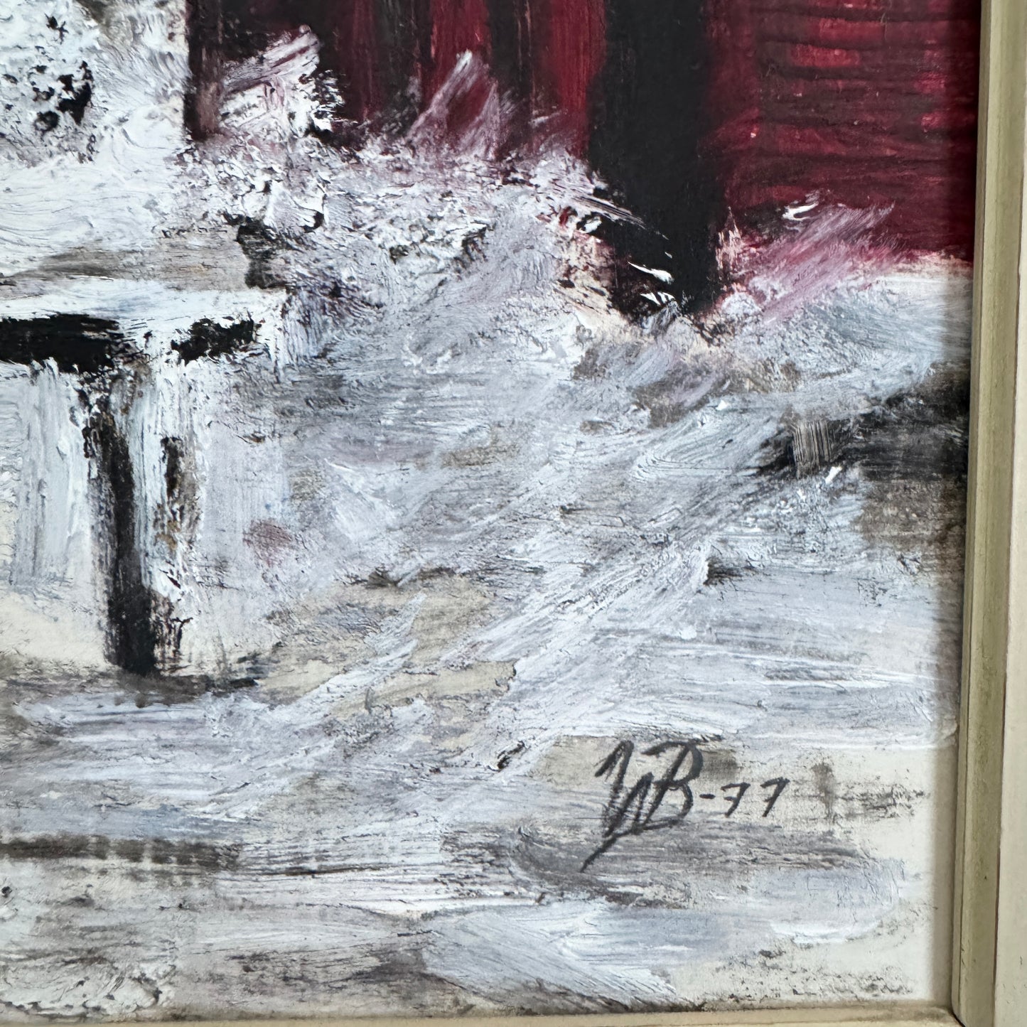 Passage of Frost. Vintage Swedish Abstract Oil Painting.