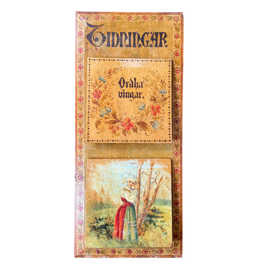 Antique Wooden Magazine Newspaper Rack. Sweden ca 1910.
