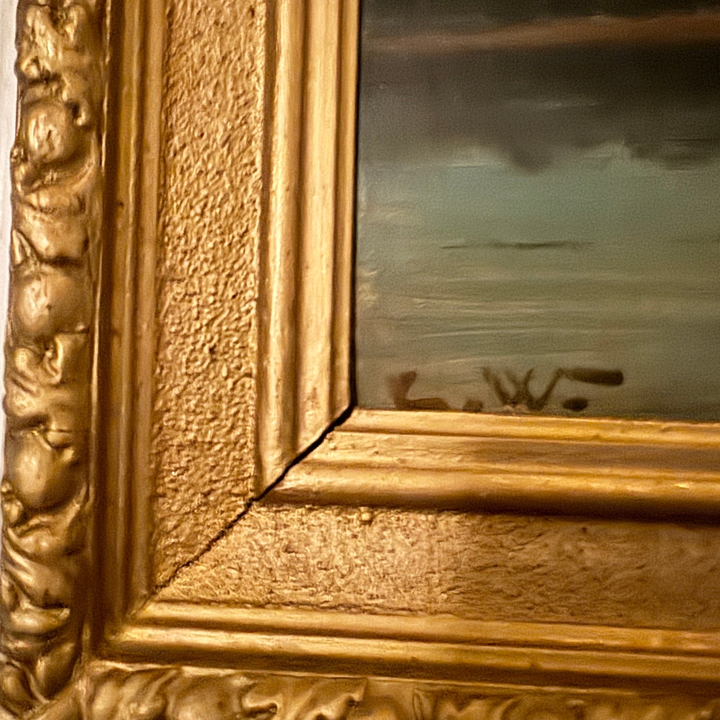 Moonlit Crossing. Antique Swedish Oil Painting.