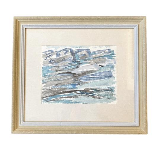 Bohuslän Drift. Vintage Abstract Swedish Watercolor Painting.