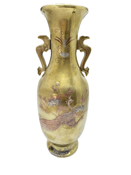 Japan. Large Antique Mixed Metal Vase.