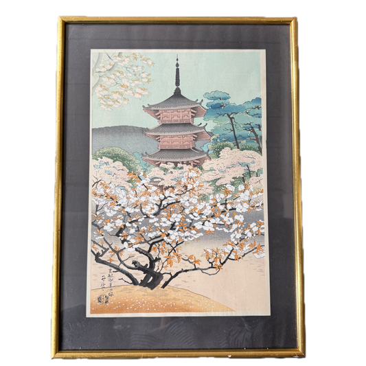 Benji Asad, Japan. Vintage Kyoto Temple Woodblock
