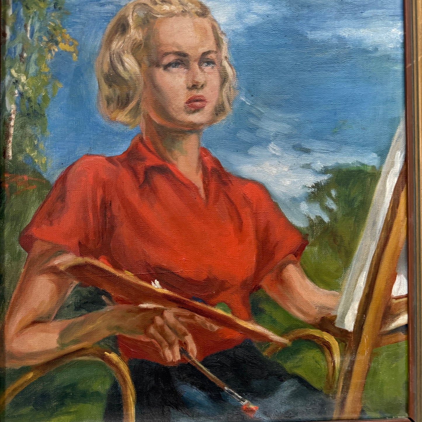 The Last Peaceful Summer 1938. Vintage Swedish Oil Painting, by Ann-Mari Wolfzén