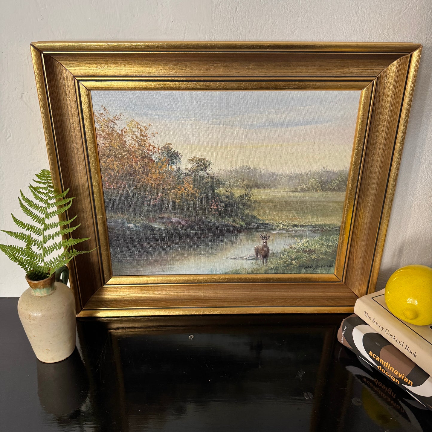 The Pause. Vintage Swedish Oil Painting.