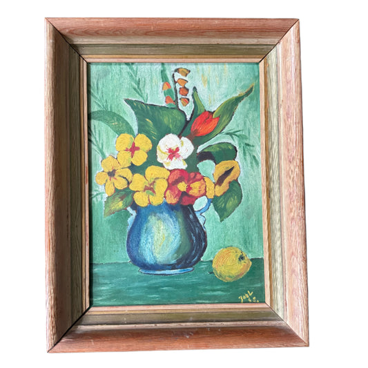 Green Days of Peace 1945. Vintage Scandinavian Oil Painting.