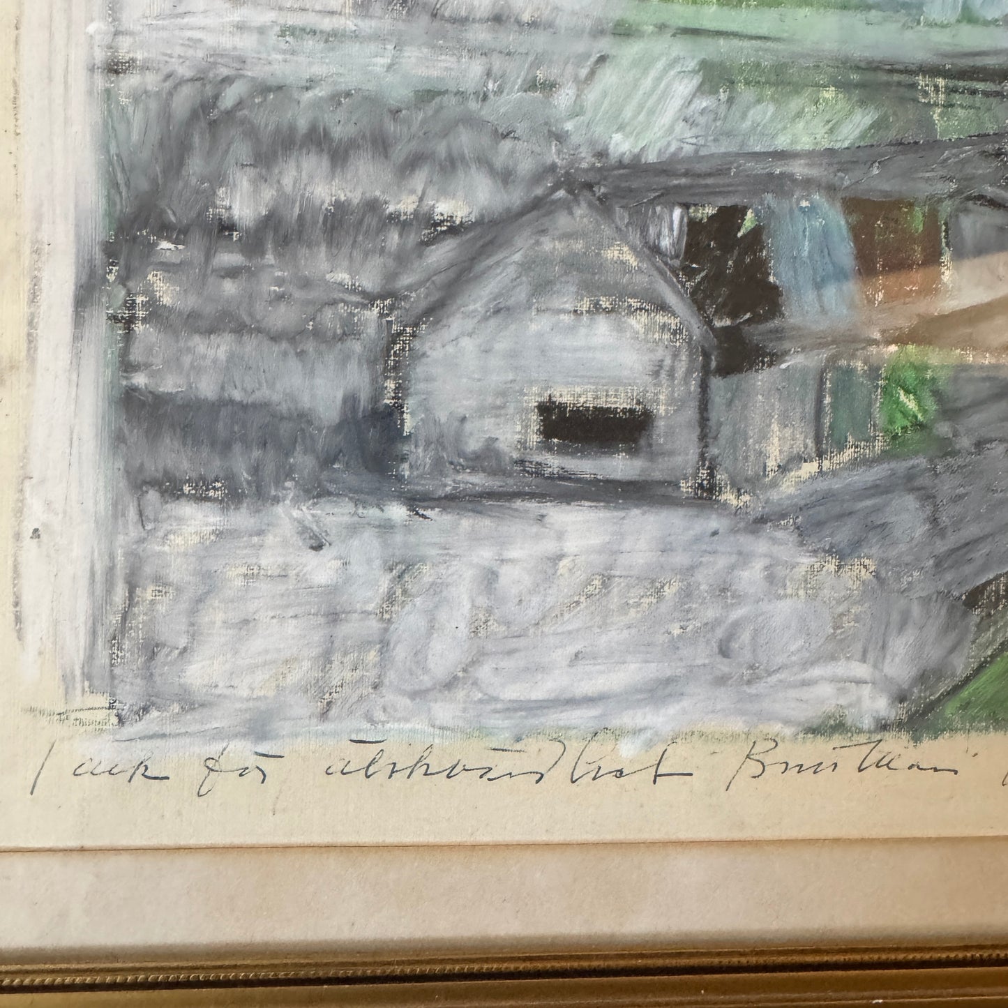 Kindness in the Mist, 1967. Vintage Swedish Abstract Pastel Painting.