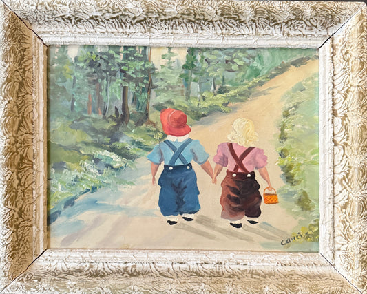 The Way We Once Walked. Vintage Swedish Oil Painting.