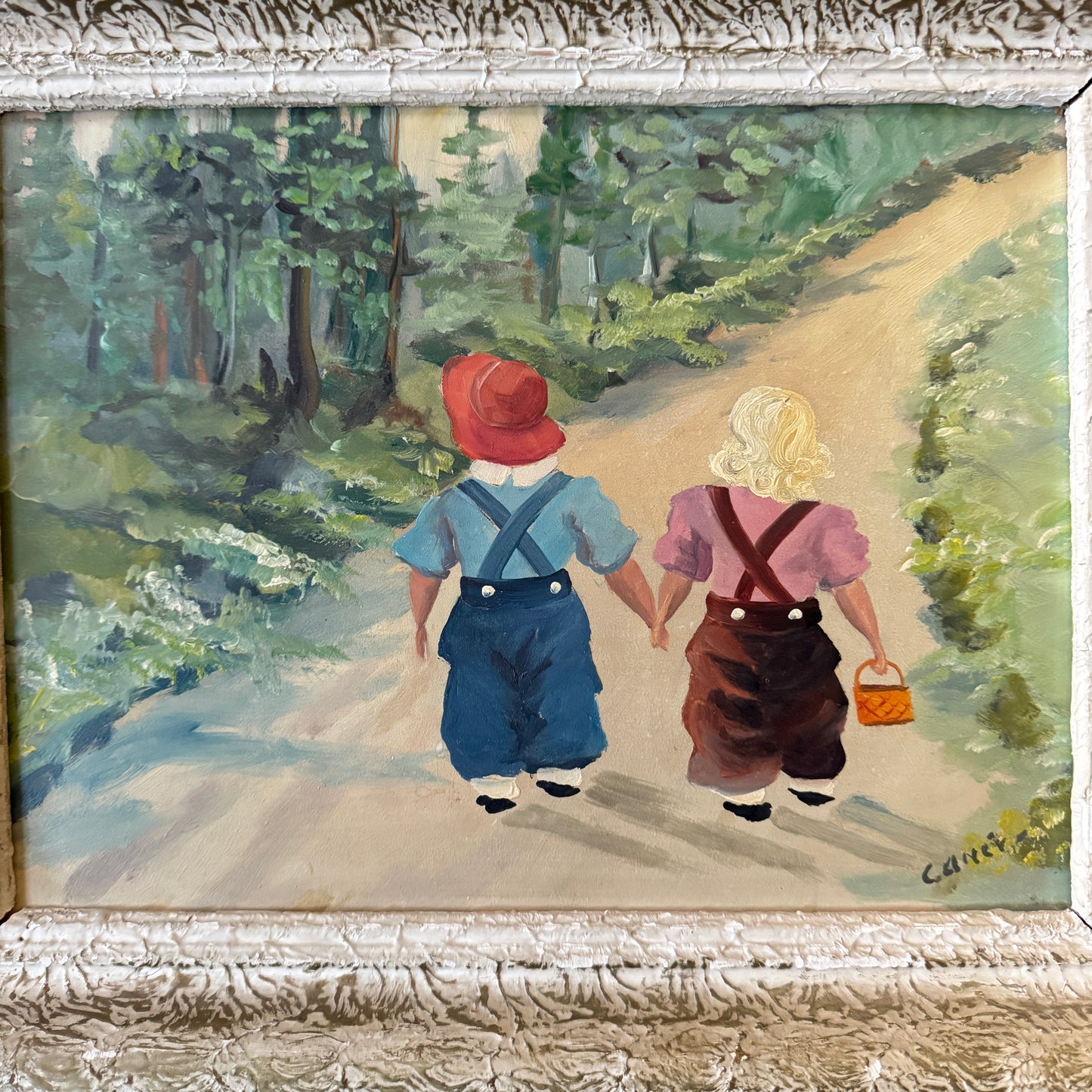 The Way We Once Walked. Vintage Swedish Oil Painting.