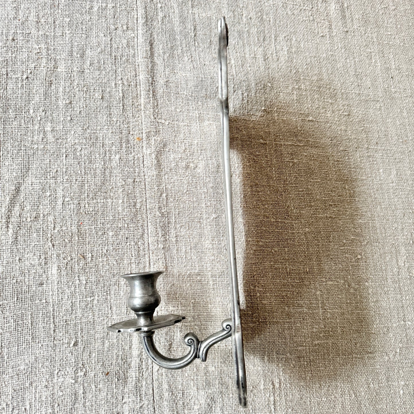 Art Deco 1920s. Italian Pewter Wall Sconce Candleholder.