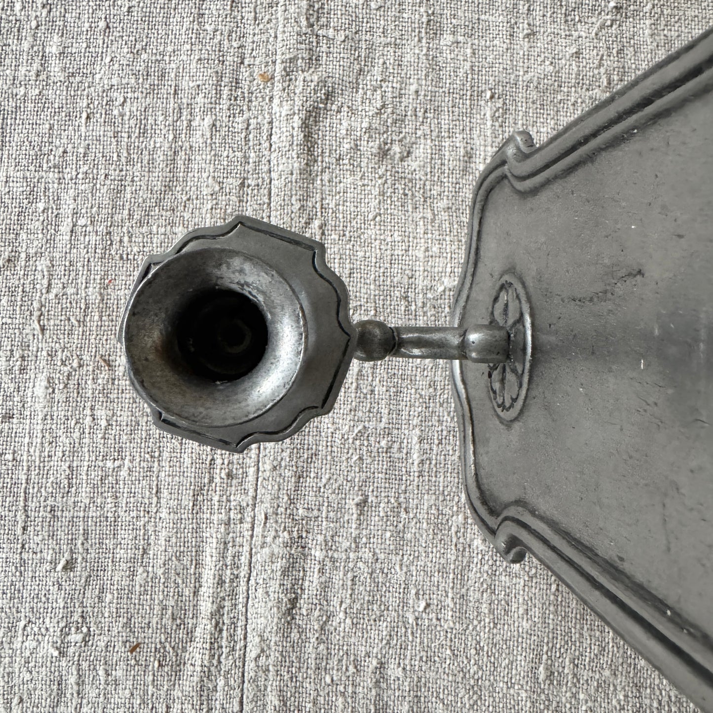 Art Deco 1920s. Italian Pewter Wall Sconce Candleholder.