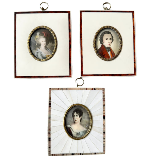 Three Miniature Paintings. Marie-Antoinette, Chopin, Desireé