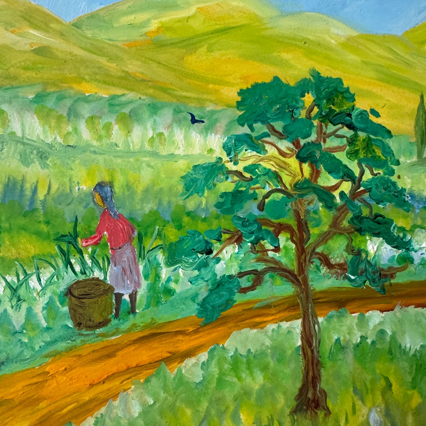 Child of the Countryside. Vintage Swedish Oil Painting.