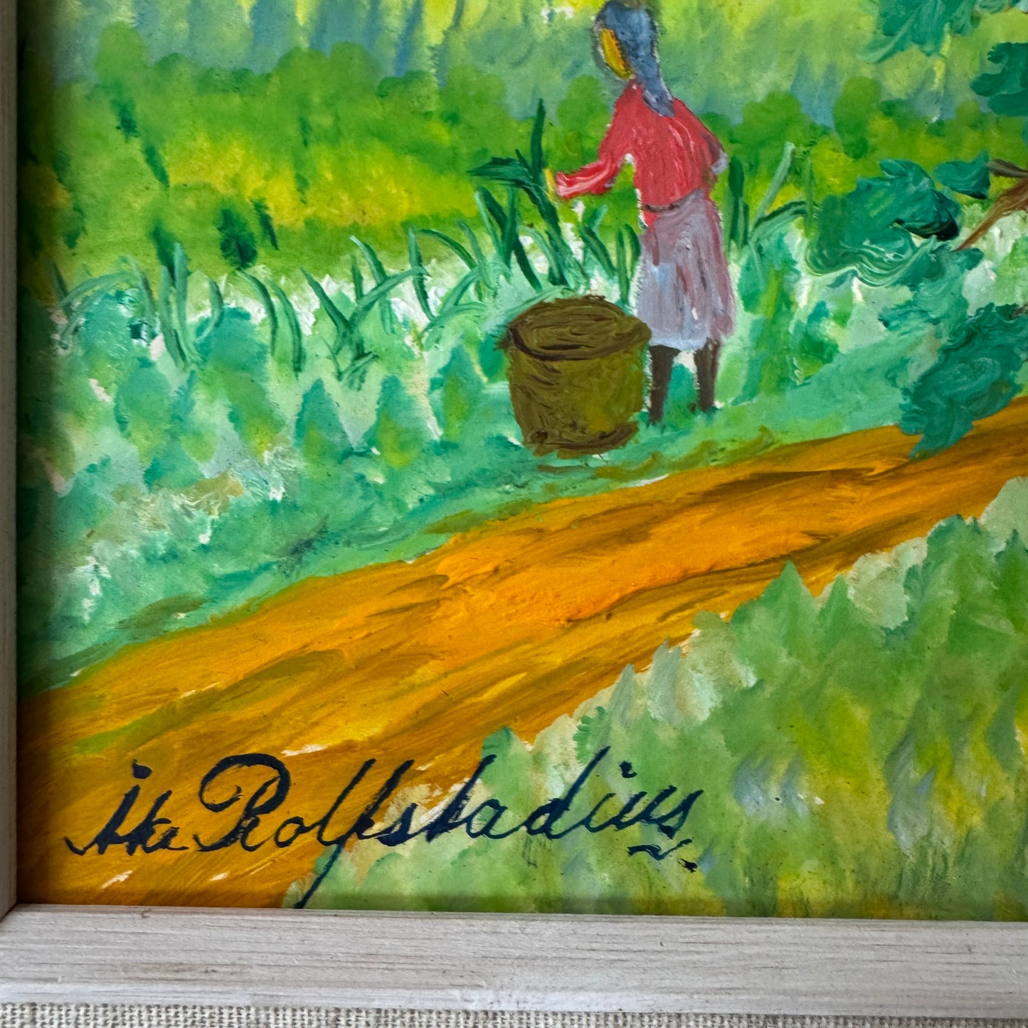 Child of the Countryside. Vintage Swedish Oil Painting.