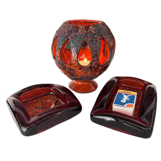 Mid-century Swedish Vignette in Glass and Clay.