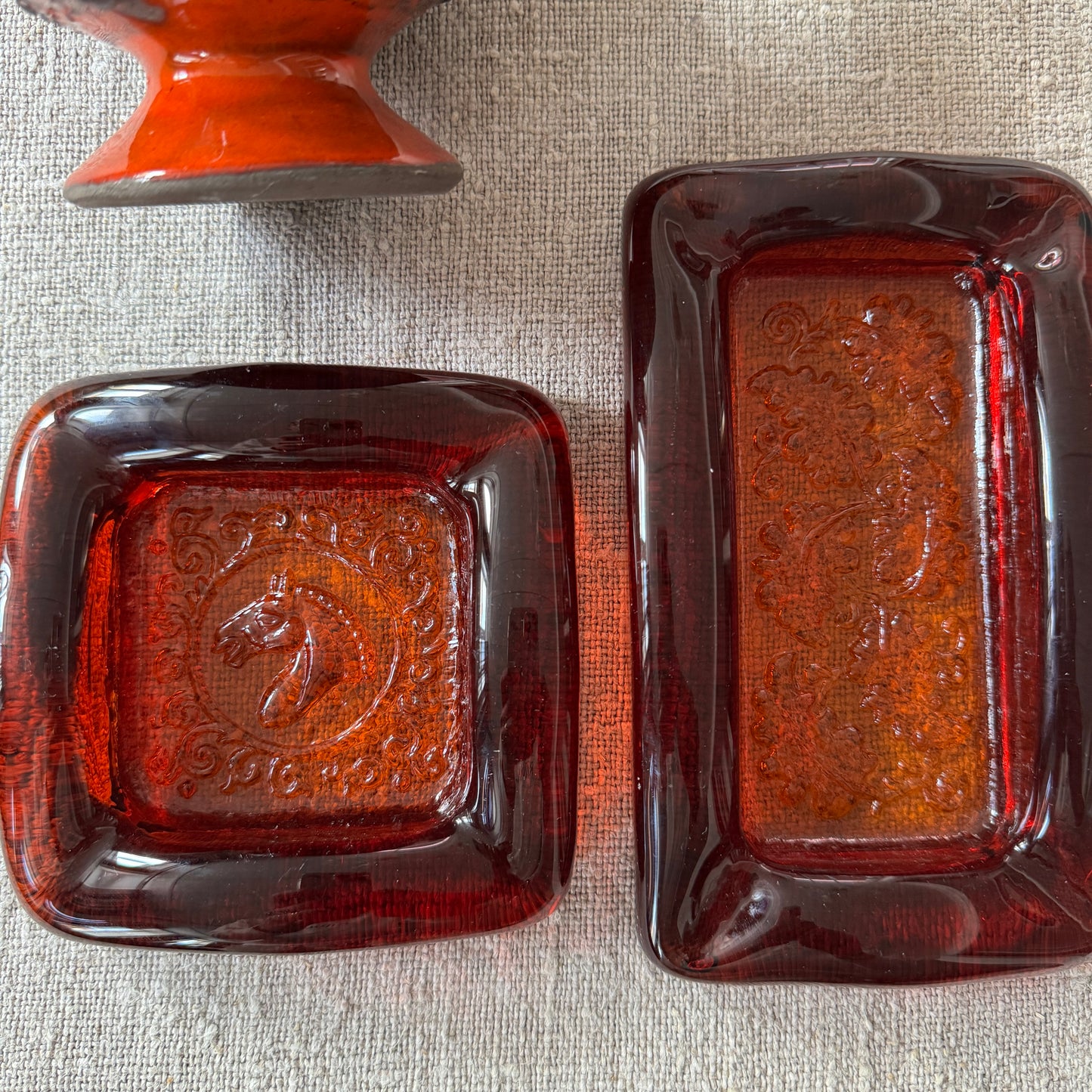 Mid-century Swedish Vignette in Glass and Clay.
