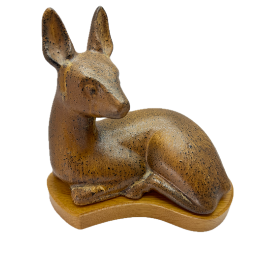 Oskar Hartung for EGO Lidköping, Sweden. Large Vintage Stoneware Deer Figurine