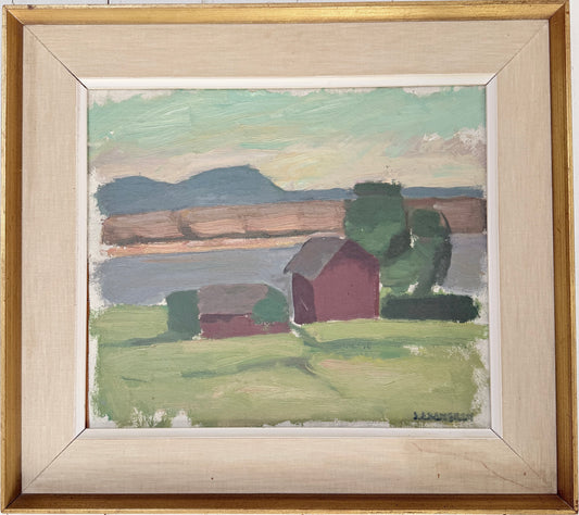 Pastoral Calm, Vintage  Mid-century Swedish Oil Painting by Sture Ekengren