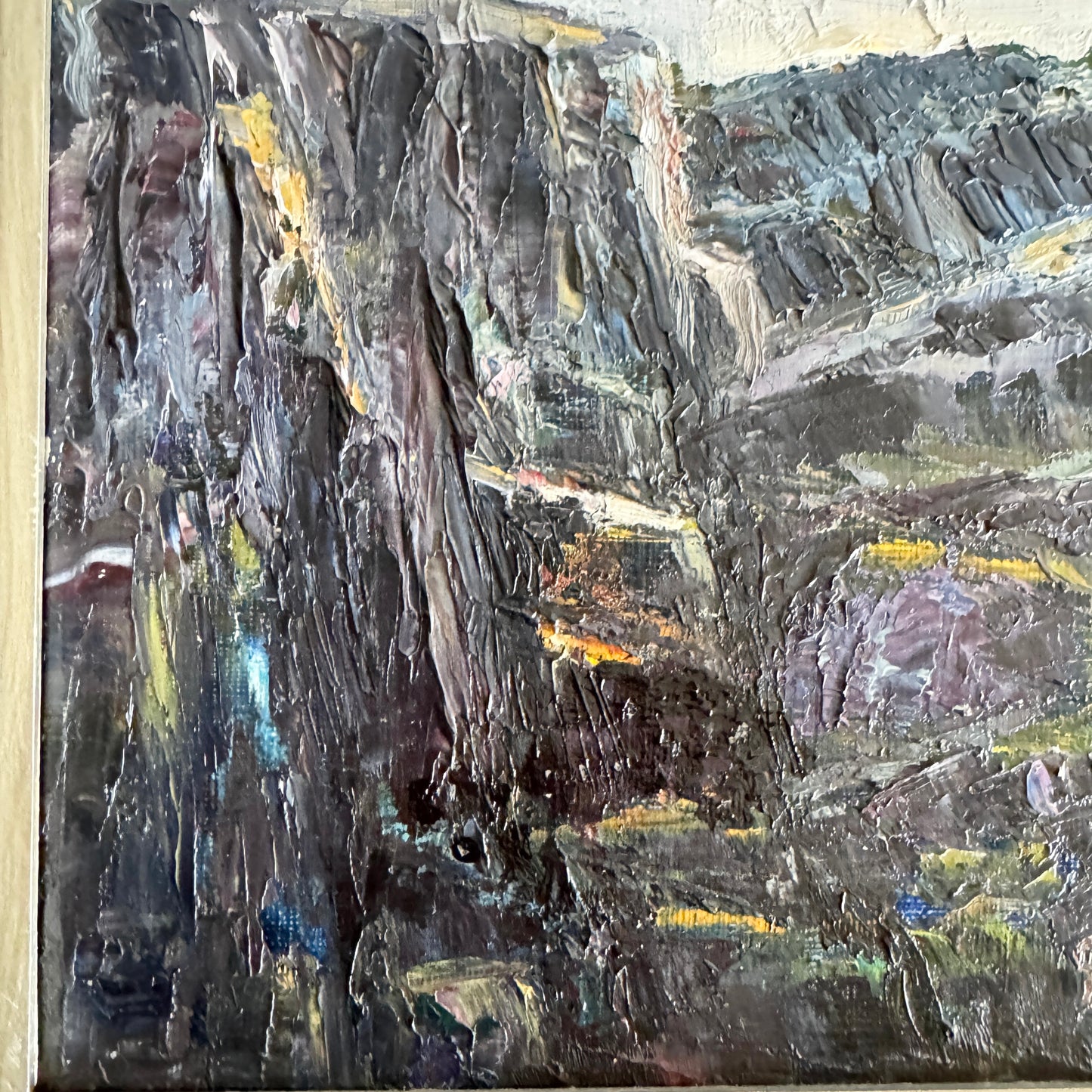 Nordic Crags. Vintage Swedish Oil Painting.