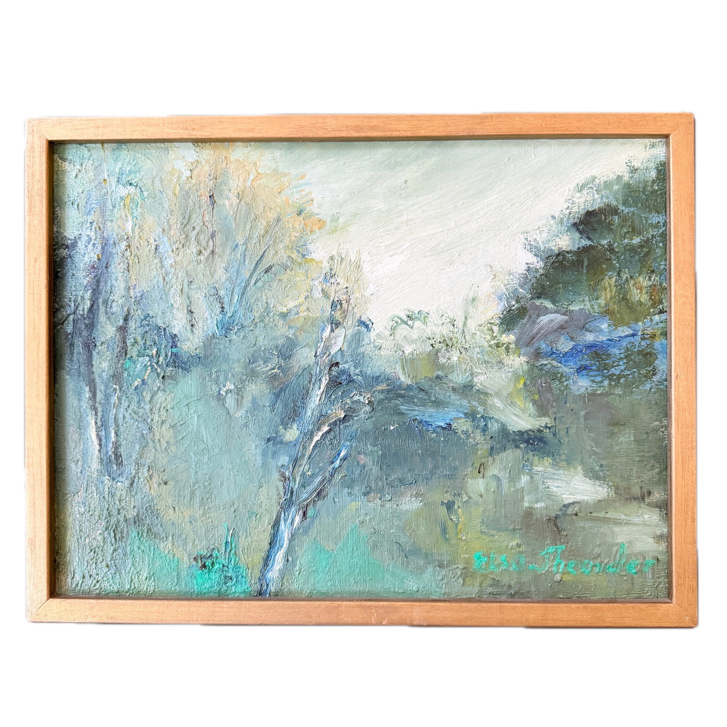 Emerald Stillness. Vintage Swedish Oil Painting.