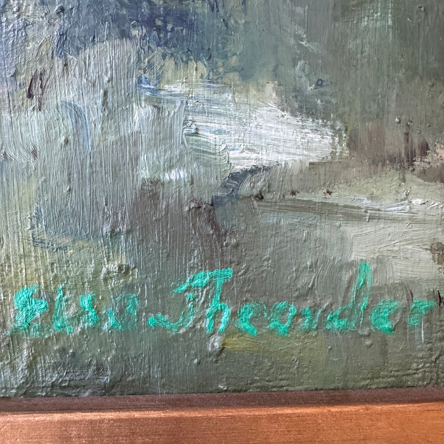 Emerald Stillness. Vintage Swedish Oil Painting.