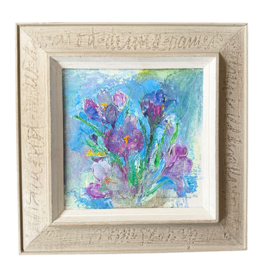 Crocus. Vintage Swedish Oil Painting by Ulla-Britta Emitslöf-Dejmo