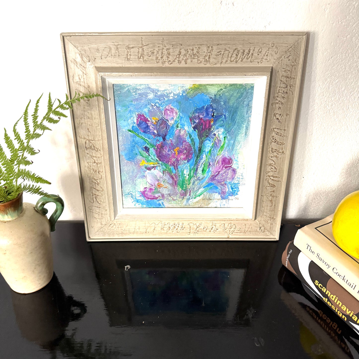 Crocus. Vintage Swedish Oil Painting by Ulla-Britta Emitslöf-Dejmo