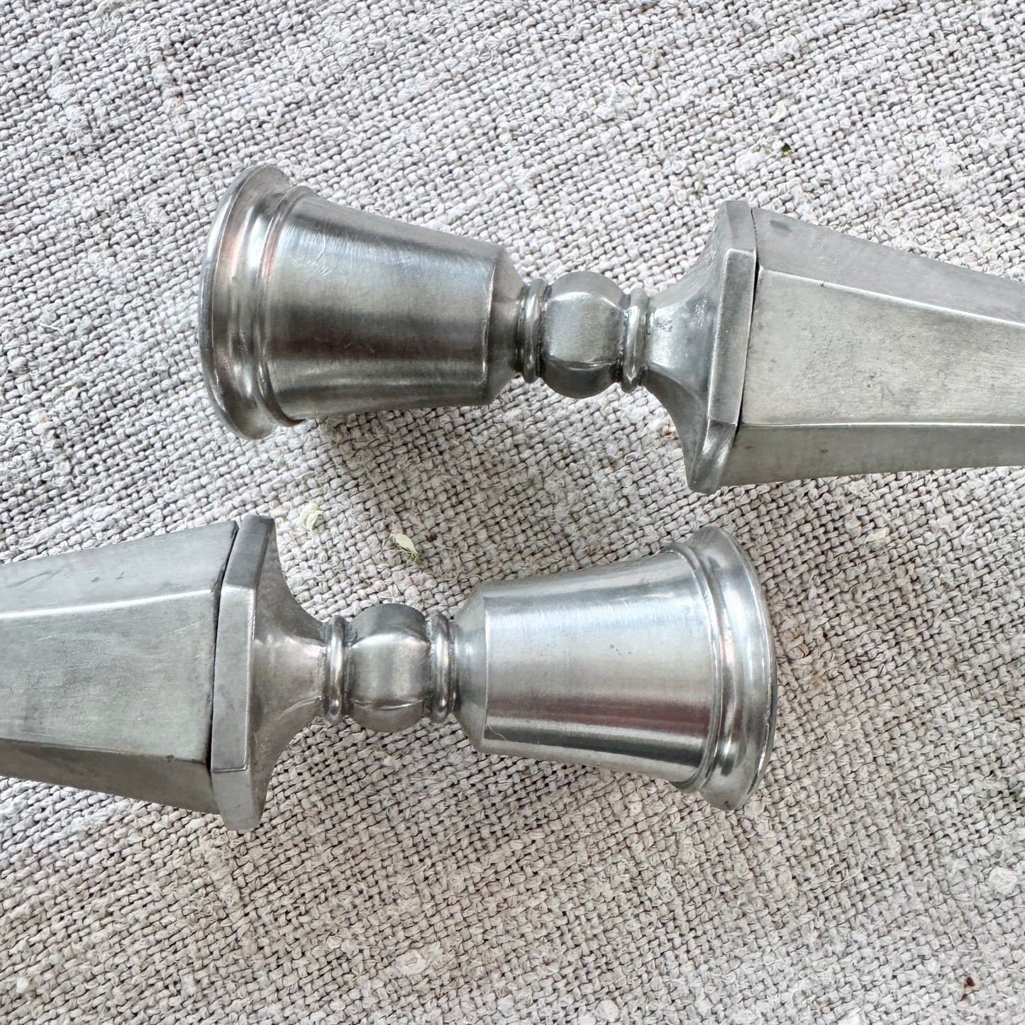 Sweden year 1930. Vintage Art Deco Pewter Candlesticks