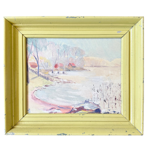 Djurgården 1943. Vintage Swedish Oil Painting.