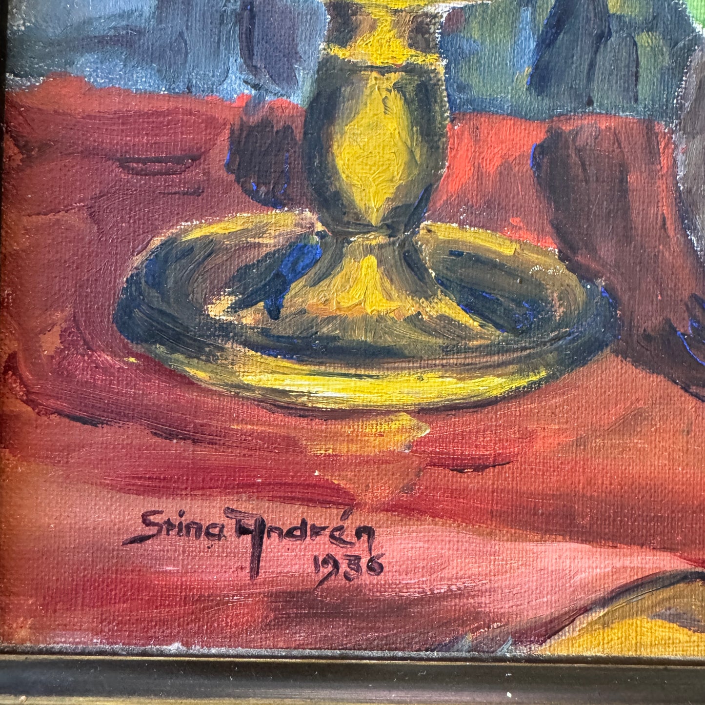 Traces of a Lady, 1936. Vintage Swedish Oil Painting.