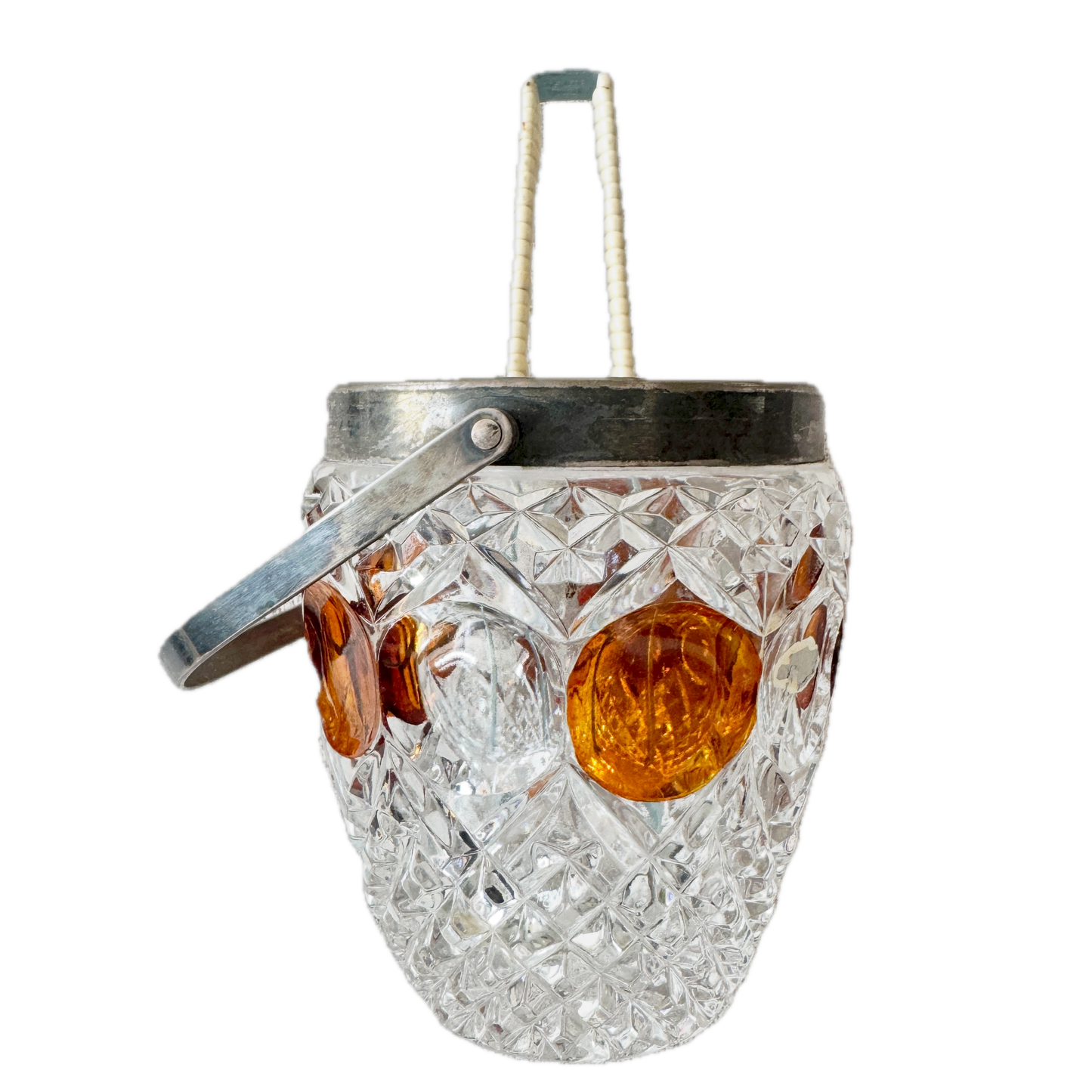 Germany ca 1950s. Vintage Bleikristall Ice Bucket + Ice Tong