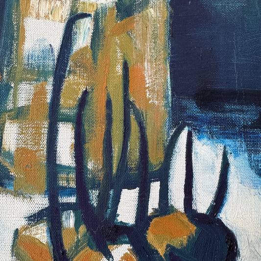Paint Can and Onions. Vintage Swedish Still Life Oil Painting.