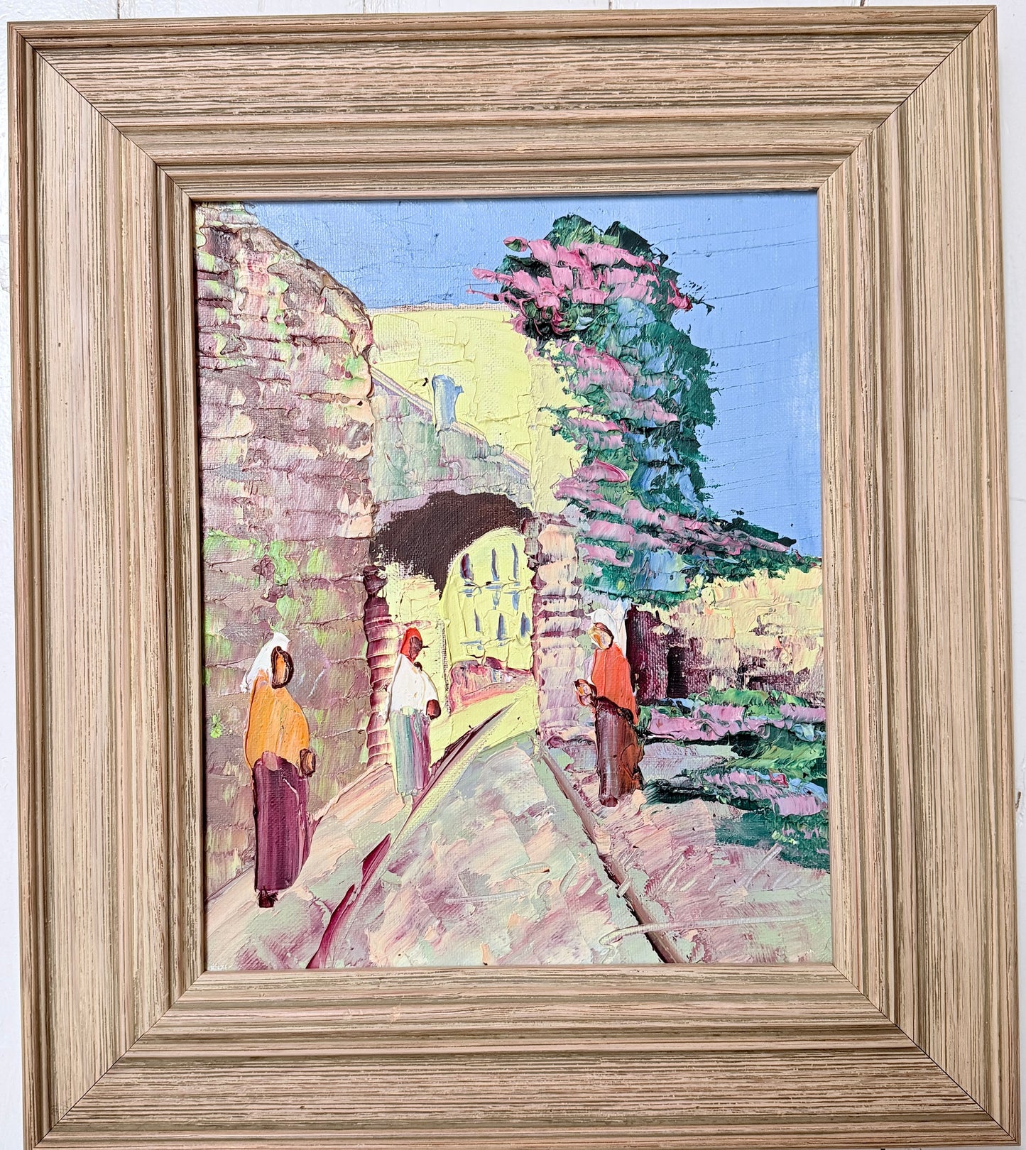 Sunlit Alley, Italy. Vintage Oil Painting by Charles Schölander