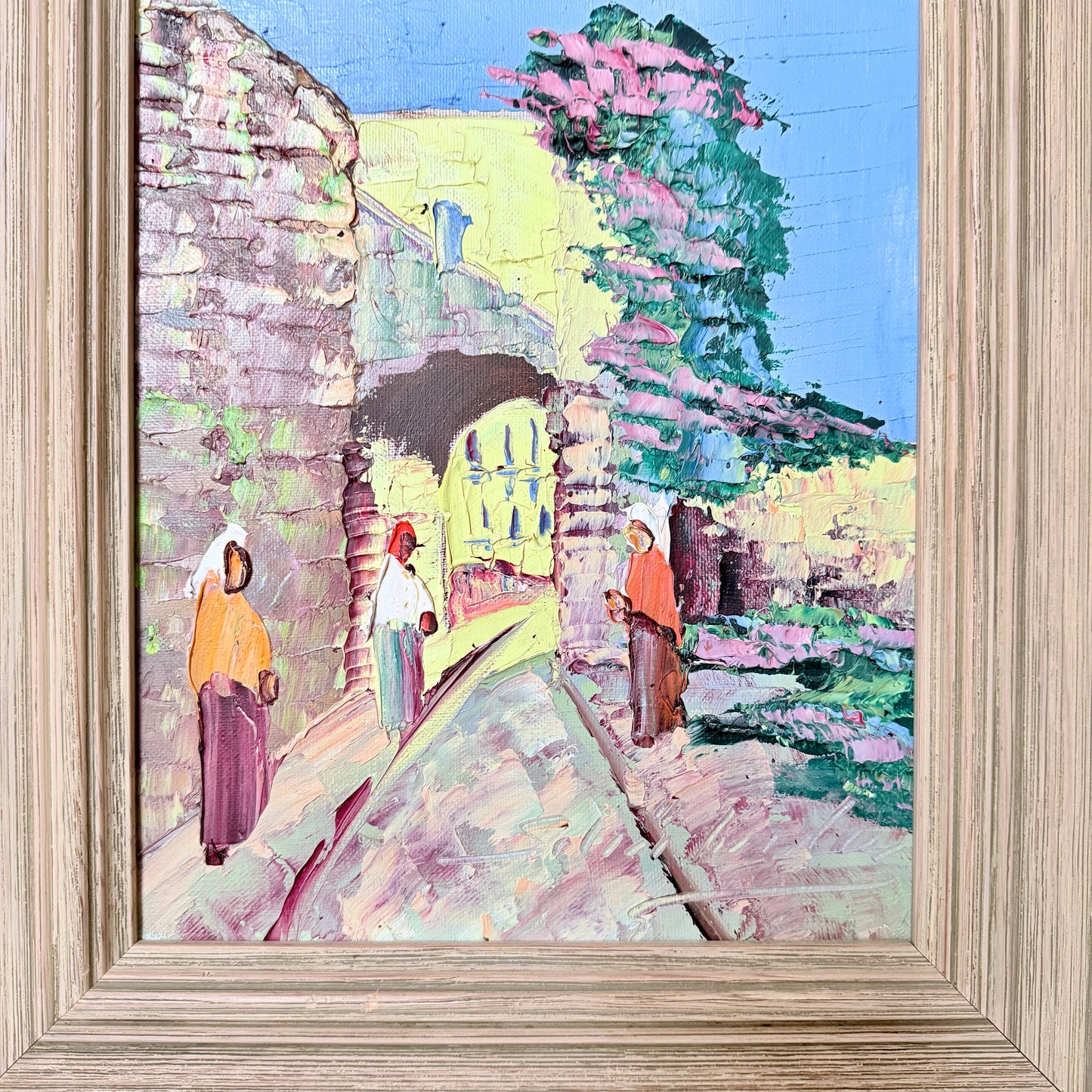 Sunlit Alley, Italy. Vintage Oil Painting by Charles Schölander