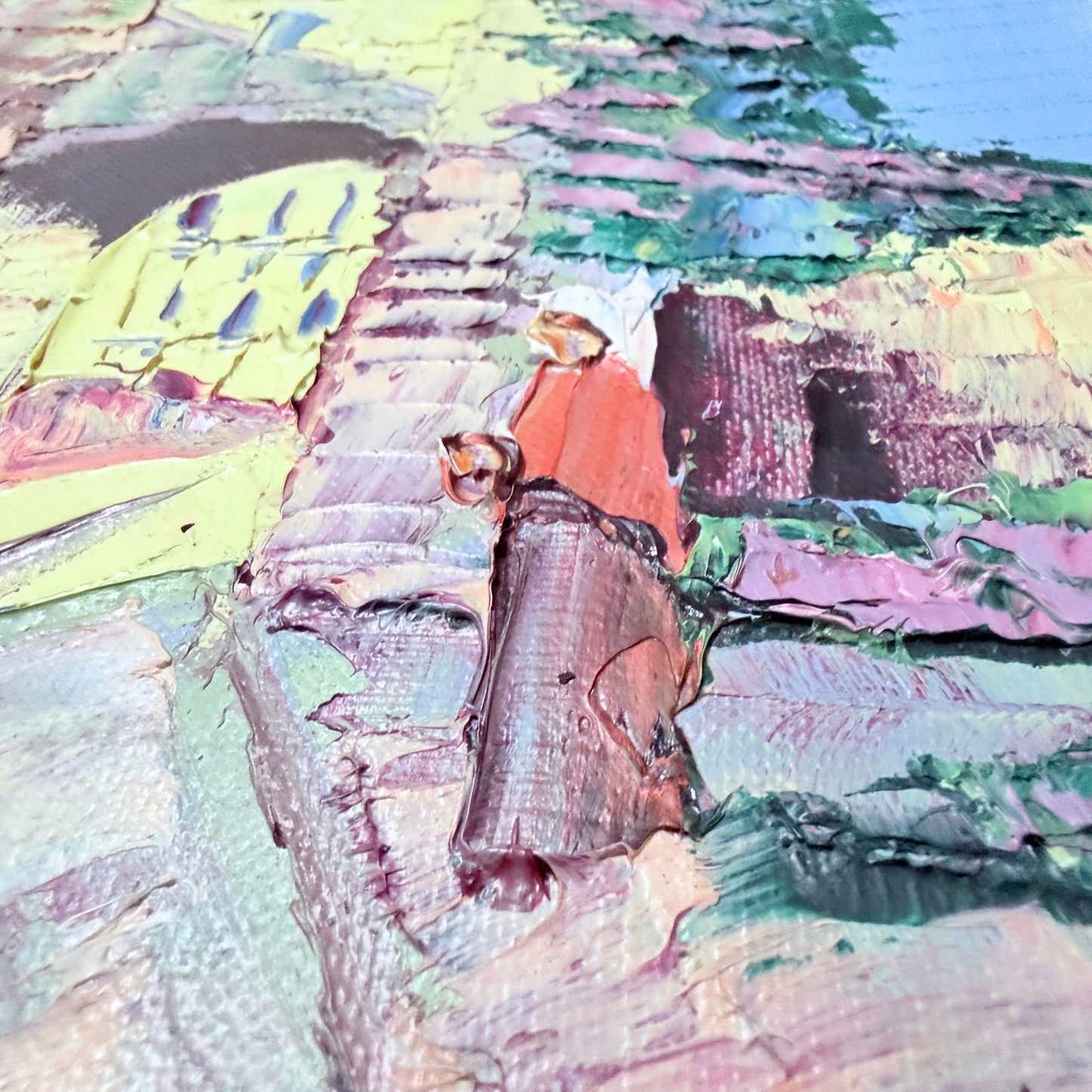 Sunlit Alley, Italy. Vintage Oil Painting by Charles Schölander