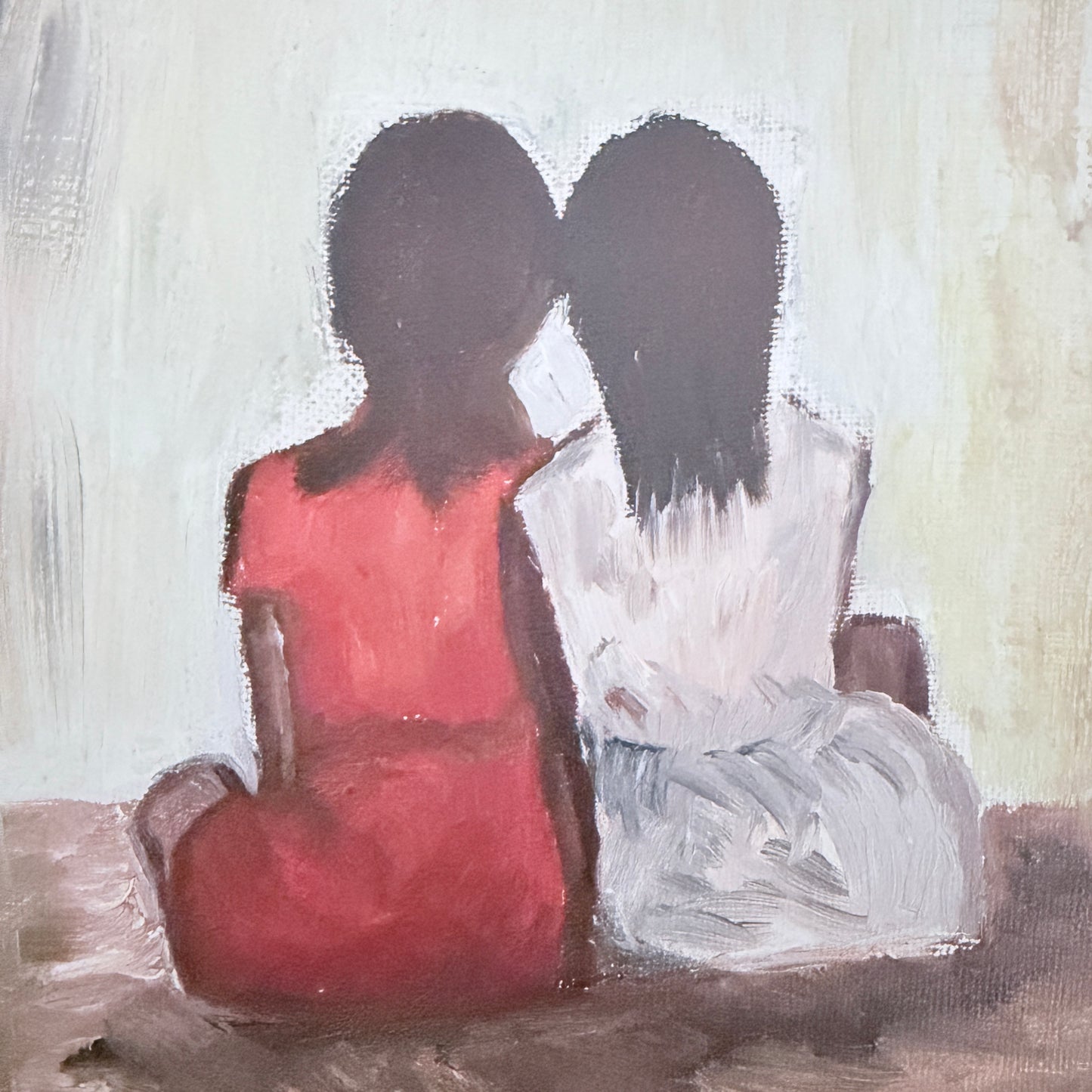 Whispered Thoughts, 1966. Vintage Swedish Oil Painting.