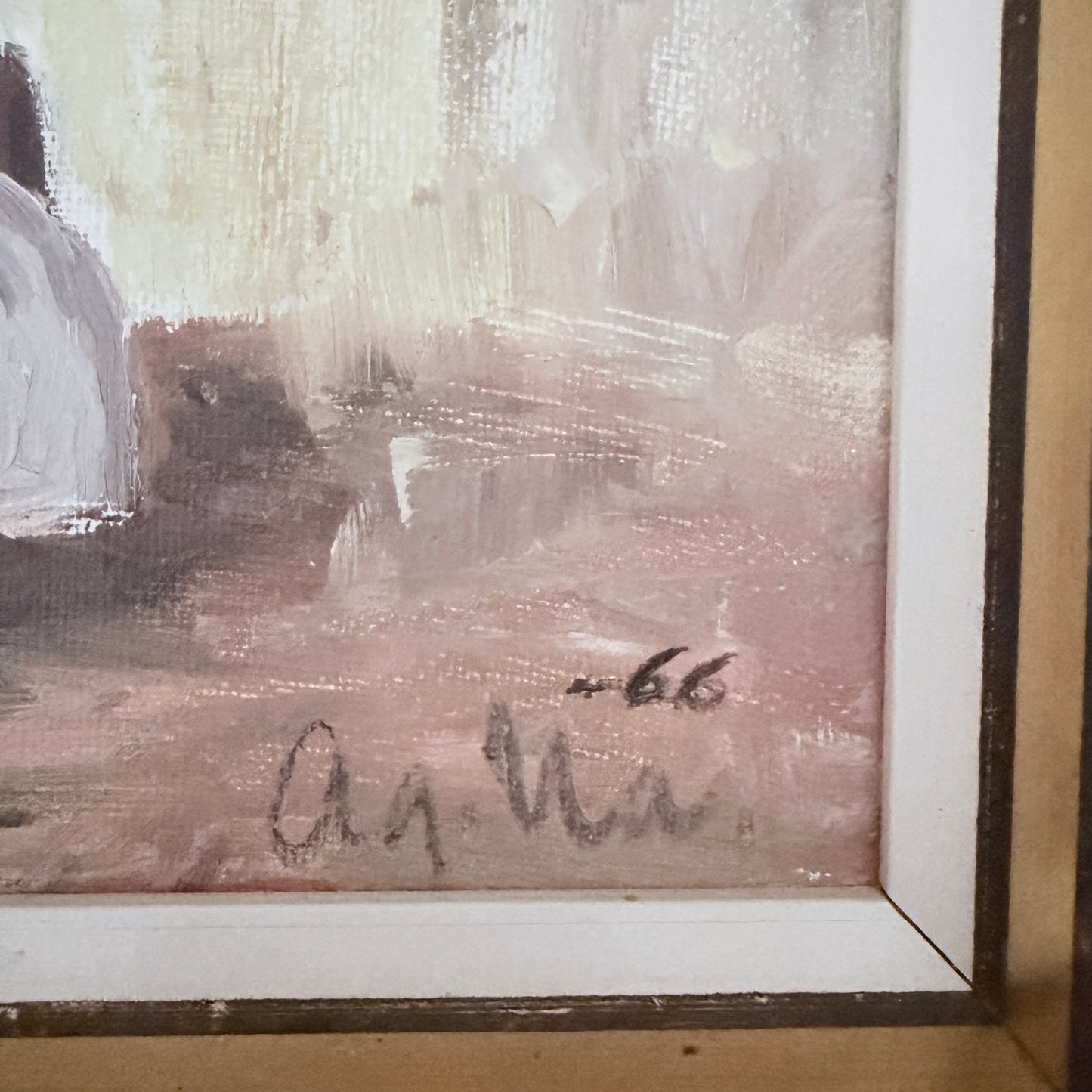 Whispered Thoughts, 1966. Vintage Swedish Oil Painting.