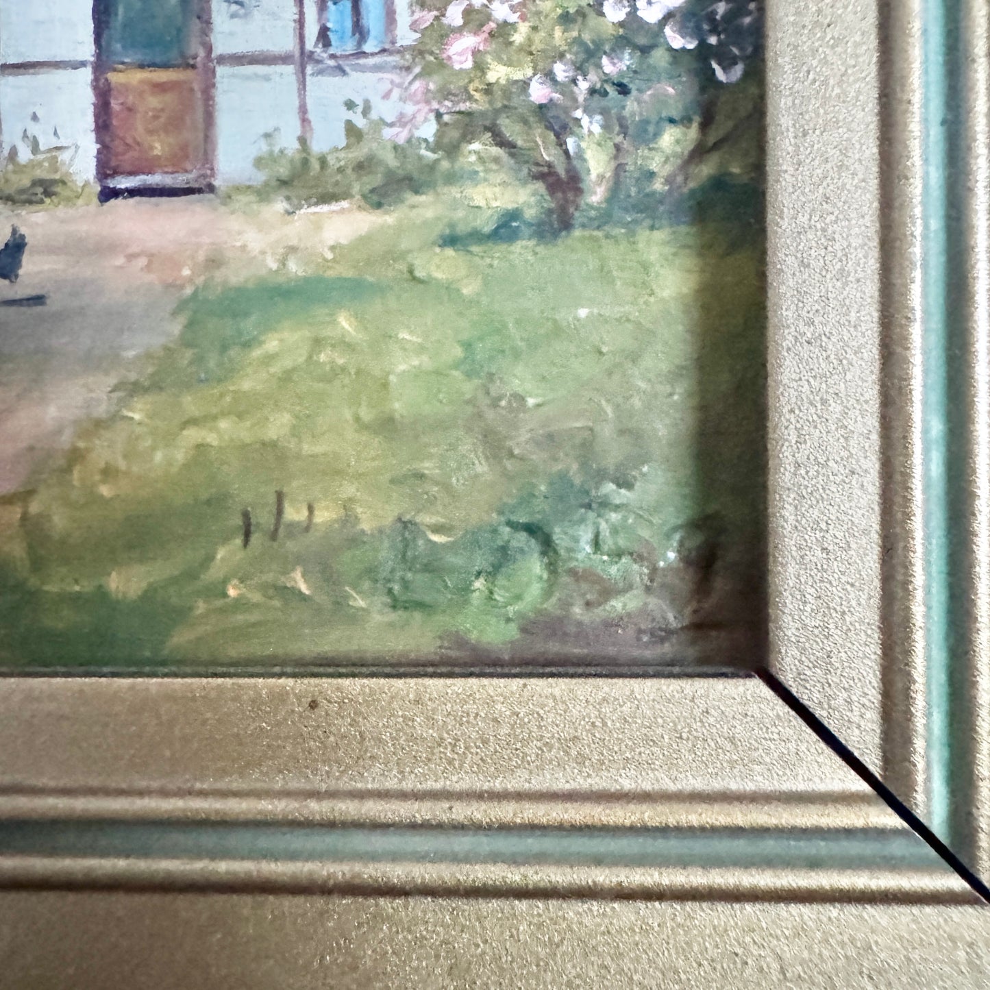 Danish Country Life 1952. Vintage Oil on Carved Wood Paintings.