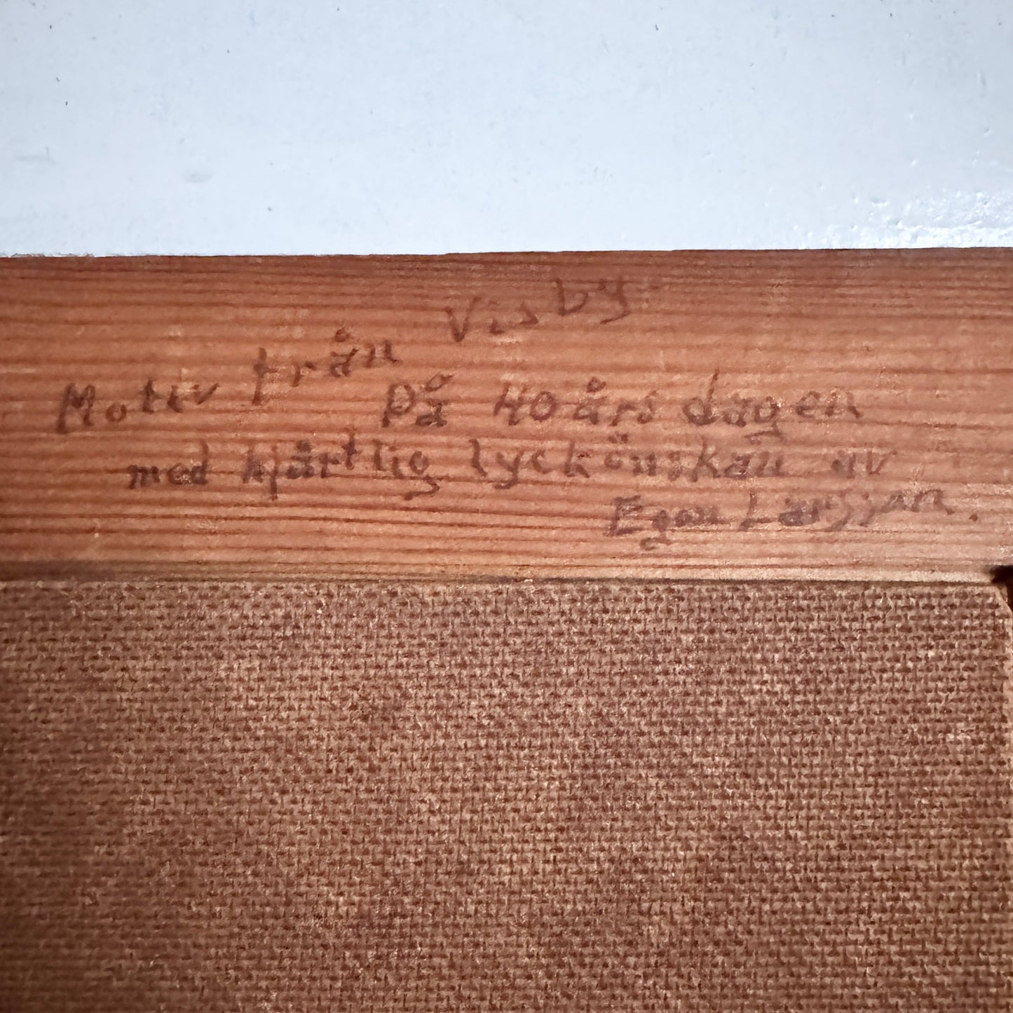 Ruins in Dusk, Visby 1945. Vintage Swedish Oil Painting by Egon Larsson