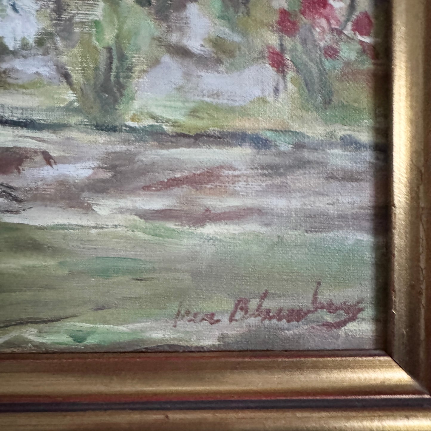 Blooming Apple Trees in Provence. Vintage Oil Painting by Per Blomberg.