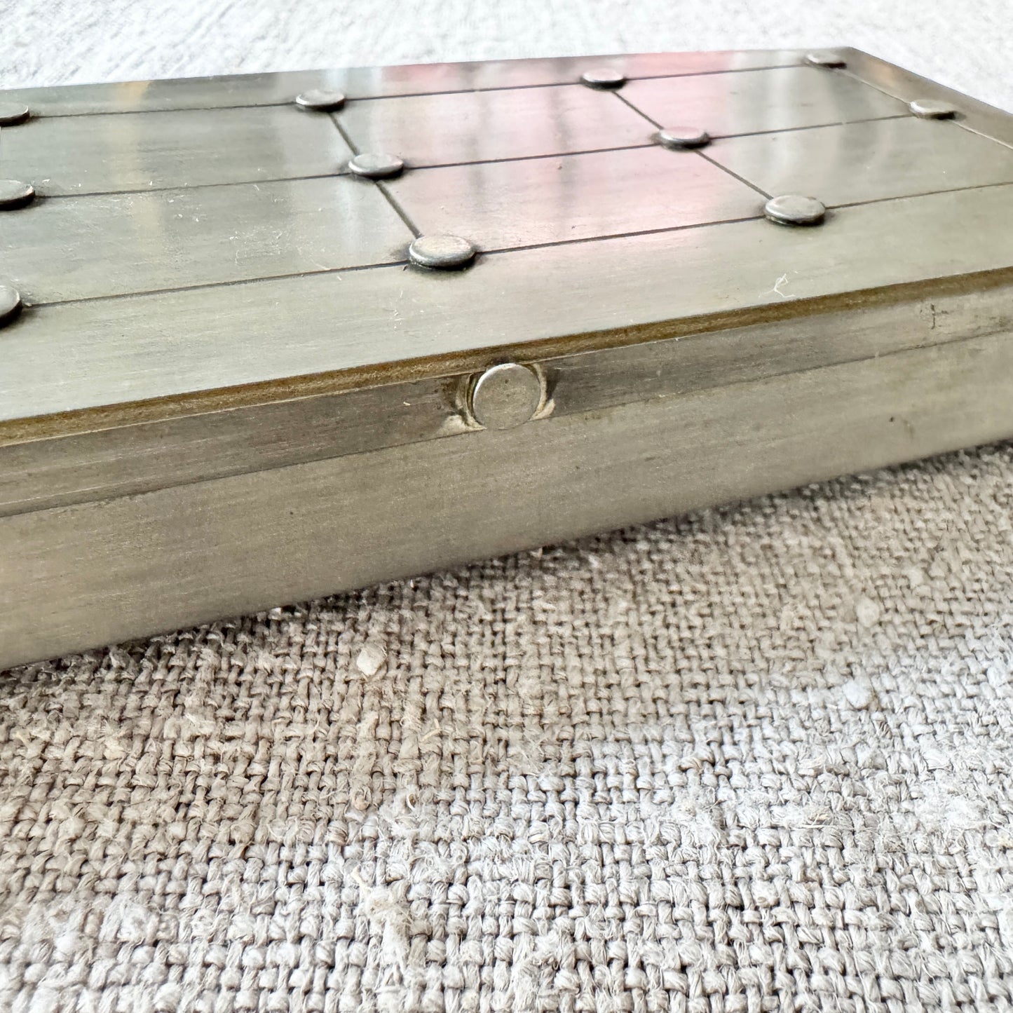 Norway ca 1960. Vintage Mid Century Modern Pewter Box.