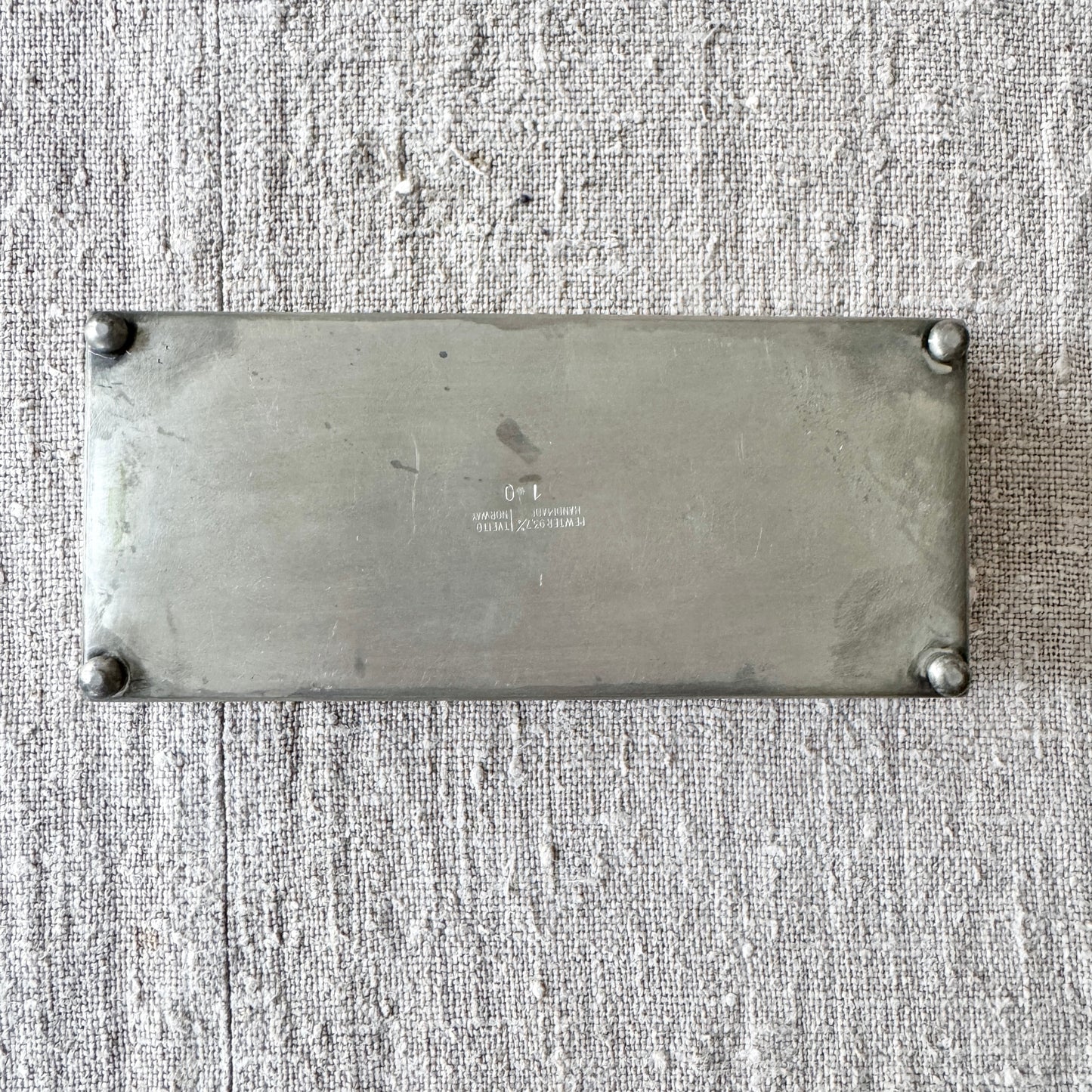 Norway ca 1960. Vintage Mid Century Modern Pewter Box.