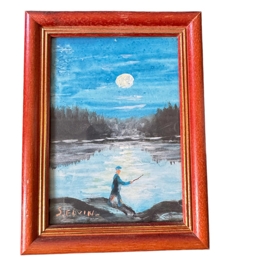 Twilight Reflections. Vintage Swedish Watercolor.