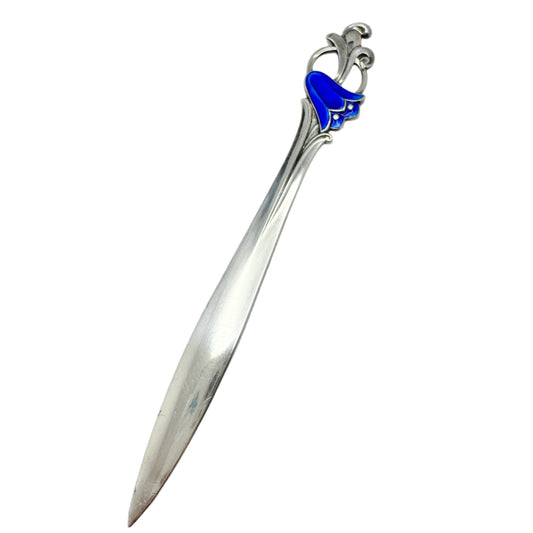 Th. Marthinsen, Norway. Vintage Sterling Silver Enamel Letter Opener.