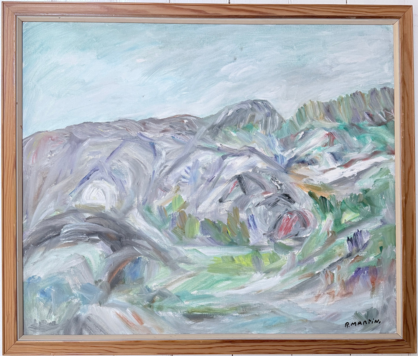 Granite Hills. Vintage Swedish Oil Painting by Yrjö Edelmann