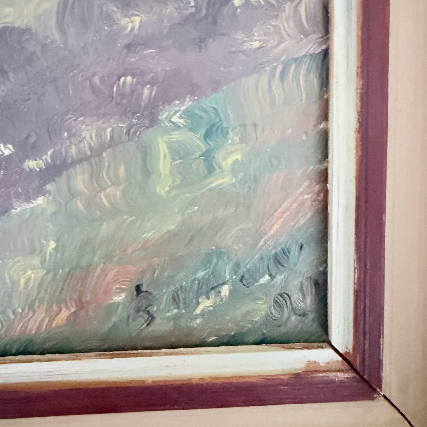 Modernist Nordic Evening Landscape, 1960. Vintage Swedish Oil Painting.
