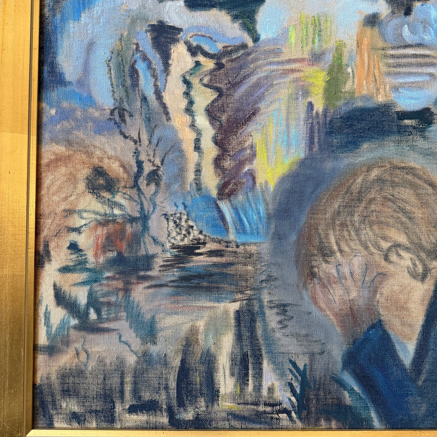 "Problem". Large Oil Painting by Elsa Viola Stolpe-Hansson 1950s