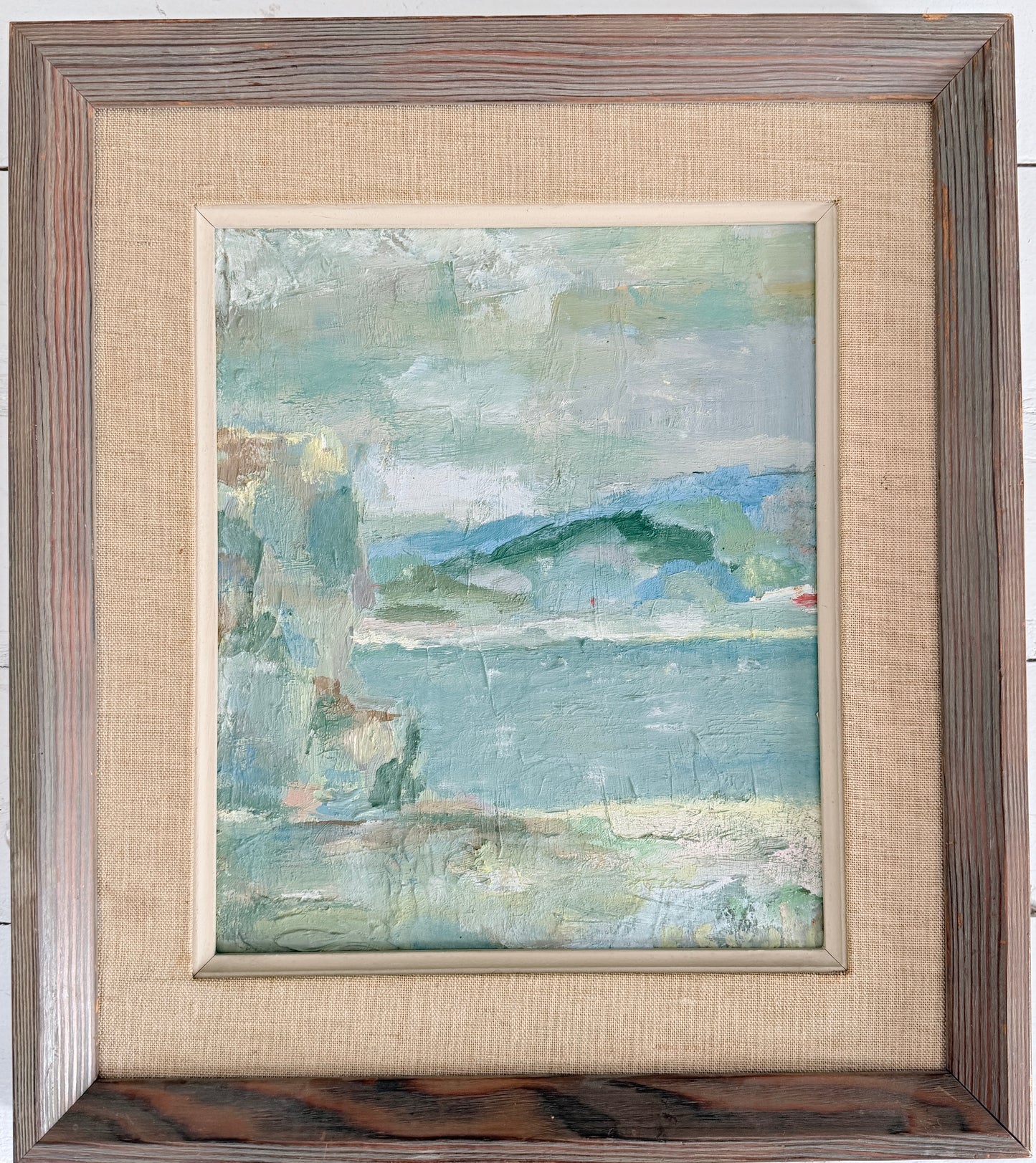 Sweden ca 1940s. Vintage Abstract Landscape Oil Painting.