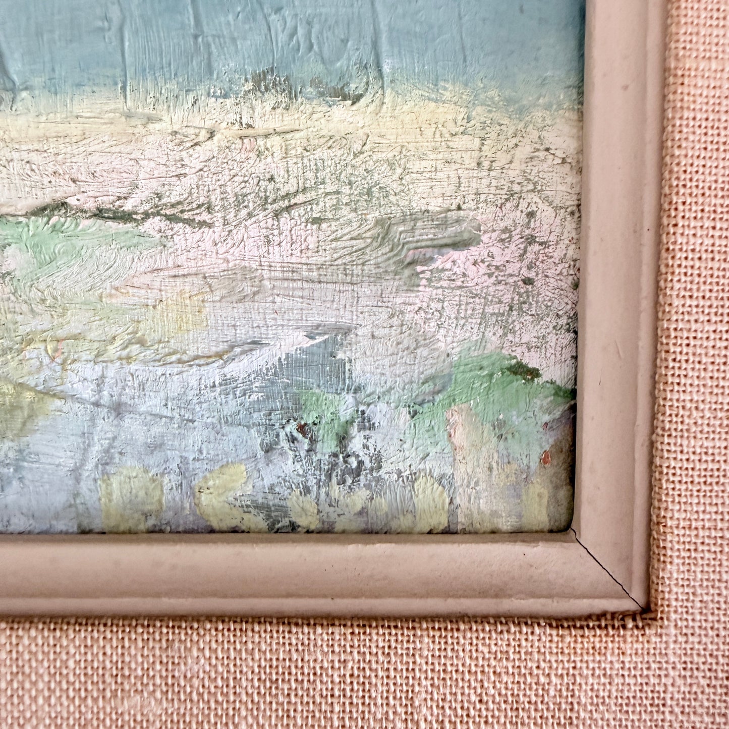 Sweden ca 1940s. Vintage Abstract Landscape Oil Painting.